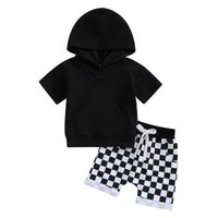 Hooded Short Sleeve Checker Set - The Ollie Bee