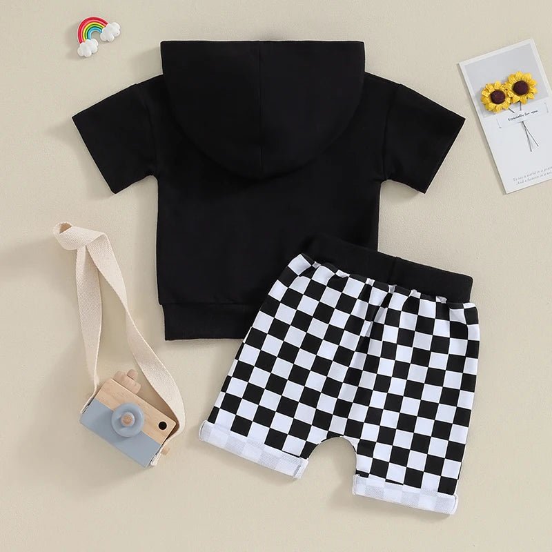 Hooded Short Sleeve Checker Set - The Ollie Bee