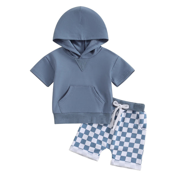 Hooded Short Sleeve Checker Set - The Ollie Bee