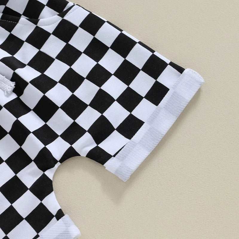 Hooded Short Sleeve Checker Set - The Ollie Bee