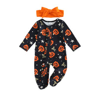 Jack O' Lantern Ruffle Footie - The Ollie Bee