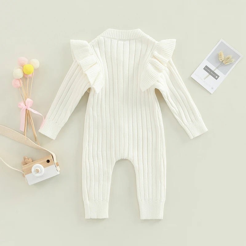 Knit Button Romper - The Ollie Bee