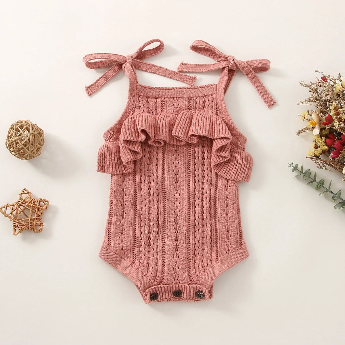 Knit Ruffle Onesie - The Ollie Bee