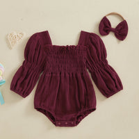 Lantern Sleeve Muslin Romper - The Ollie Bee