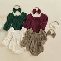 Lantern Sleeve Muslin Romper - The Ollie Bee