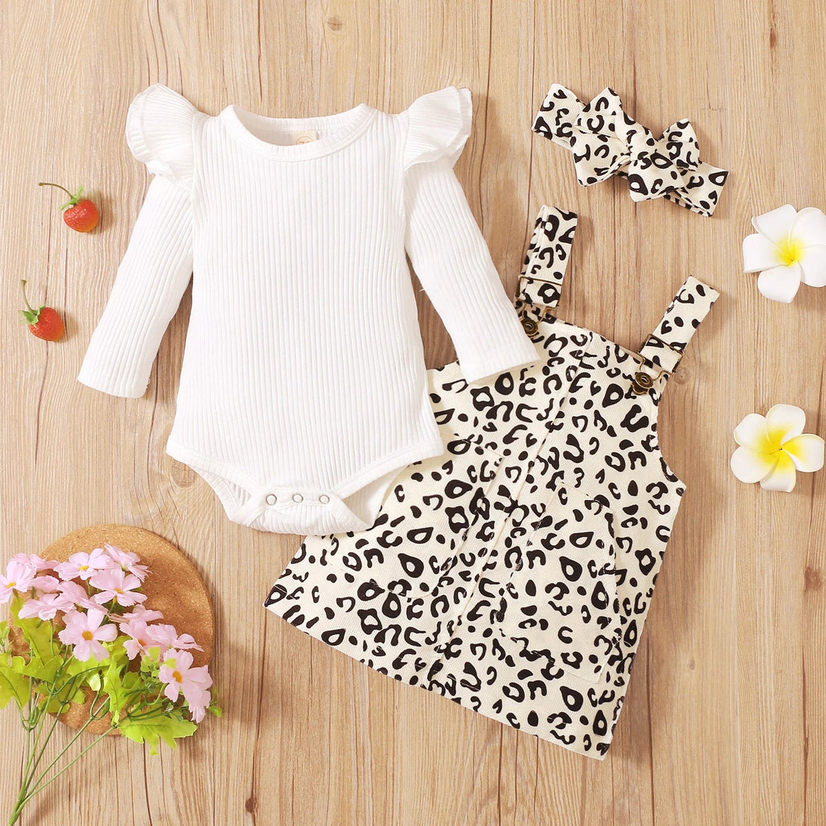 Leopard Overall Dress Set - The Ollie Bee