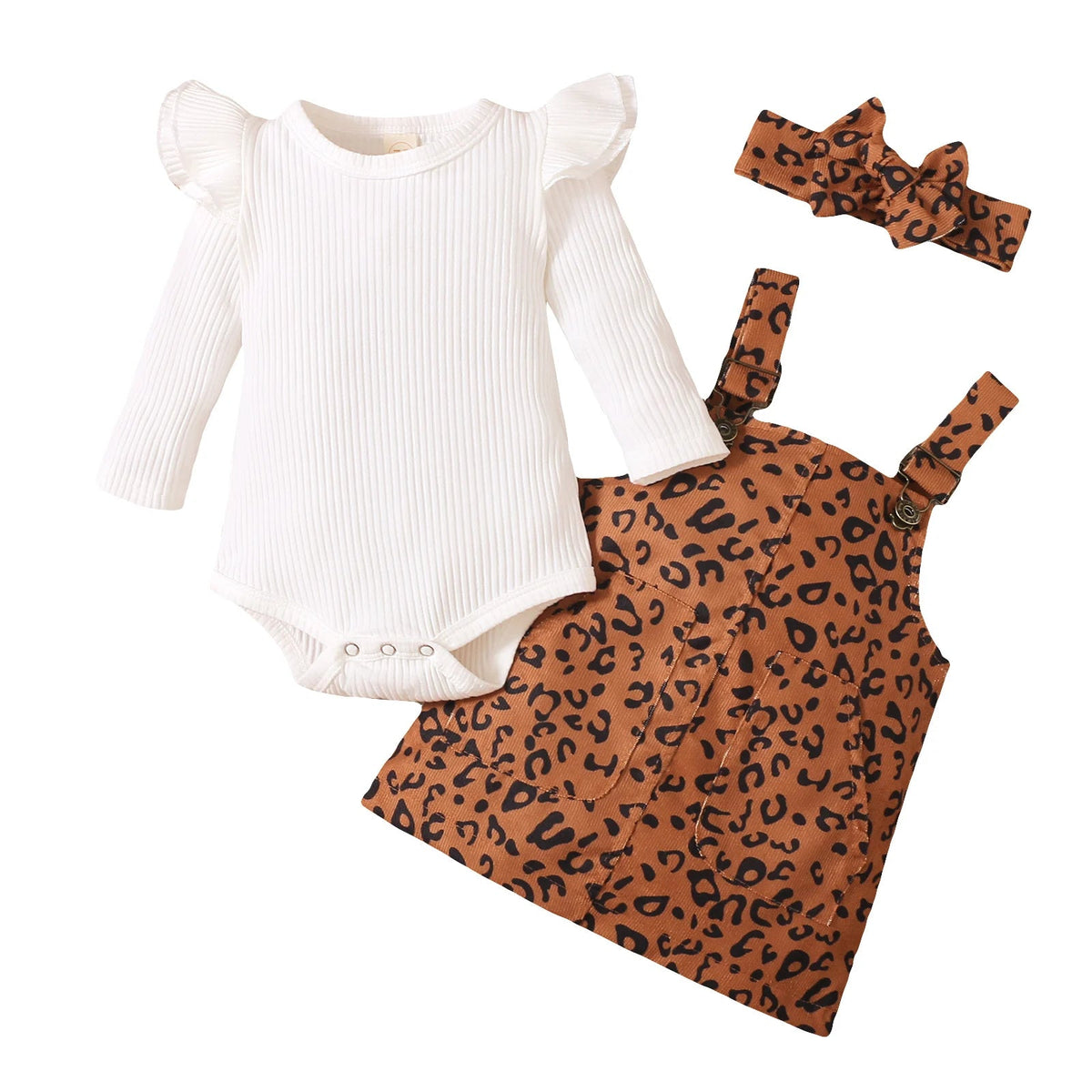 Leopard Overall Dress Set - The Ollie Bee