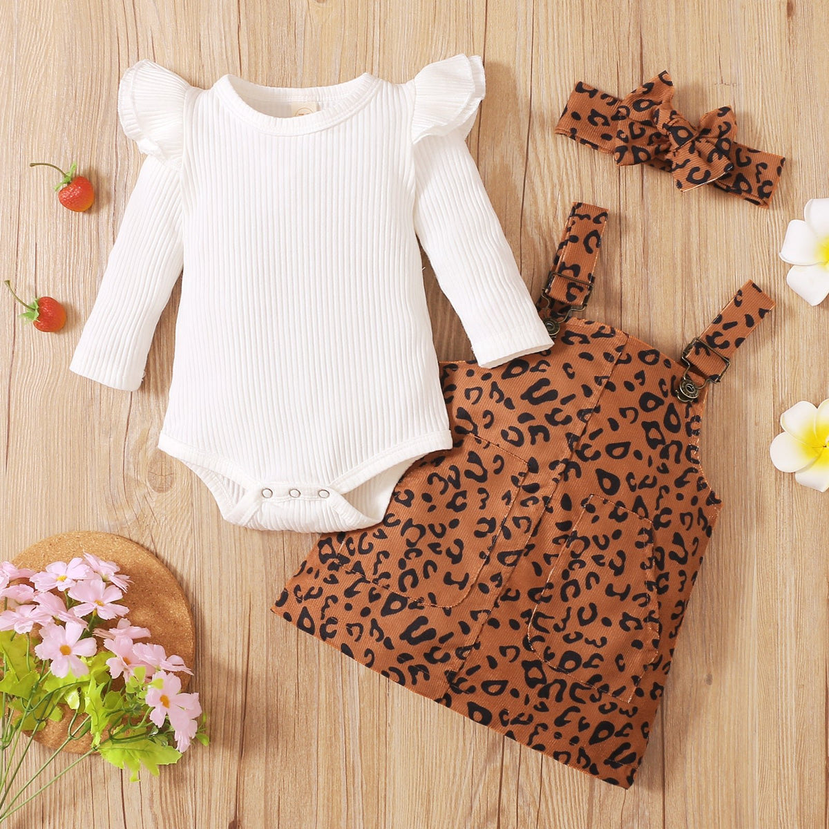 Leopard Overall Dress Set - The Ollie Bee