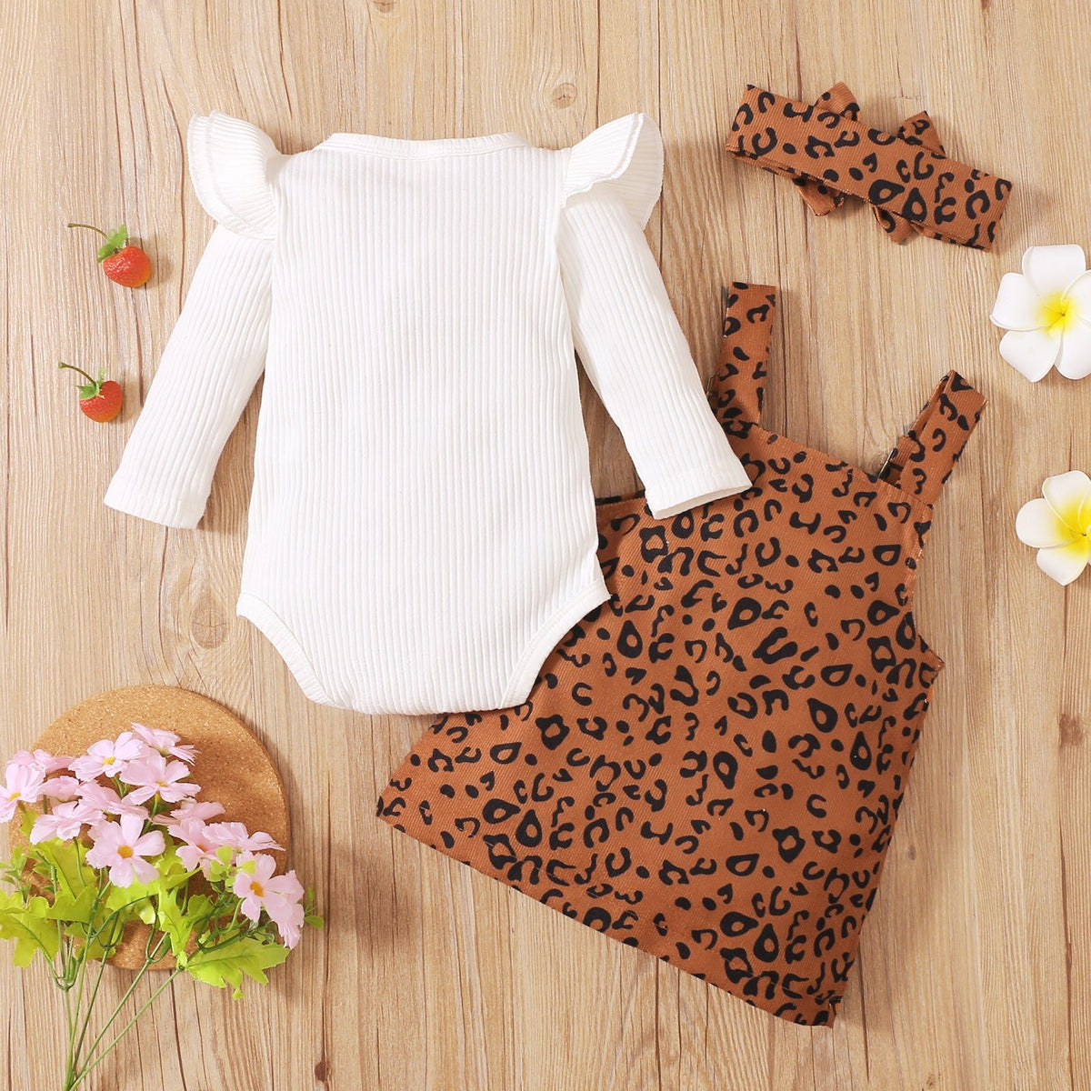 Leopard Overall Dress Set - The Ollie Bee