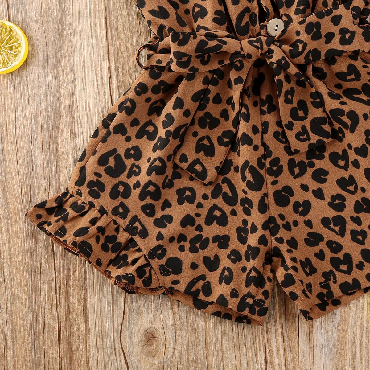 Leopard Ruffle Romper - The Ollie Bee