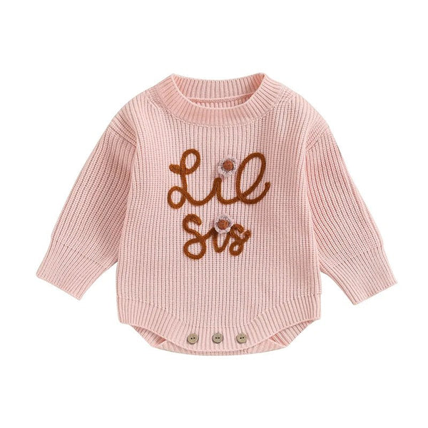 Lil Sis Knit Onesie - The Ollie Bee
