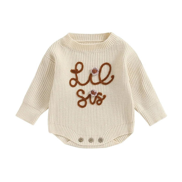 Lil Sis Knit Onesie - The Ollie Bee