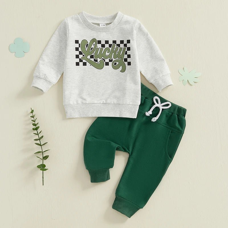 Lucky Checkerboard Crewneck Set - The Ollie Bee