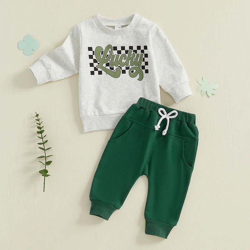 Lucky Checkerboard Crewneck Set - The Ollie Bee