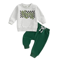 Lucky Checkerboard Crewneck Set - The Ollie Bee