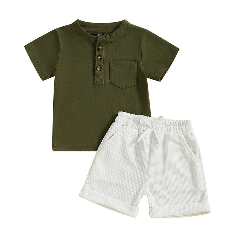 Mock Neck Henley Set - The Ollie Bee