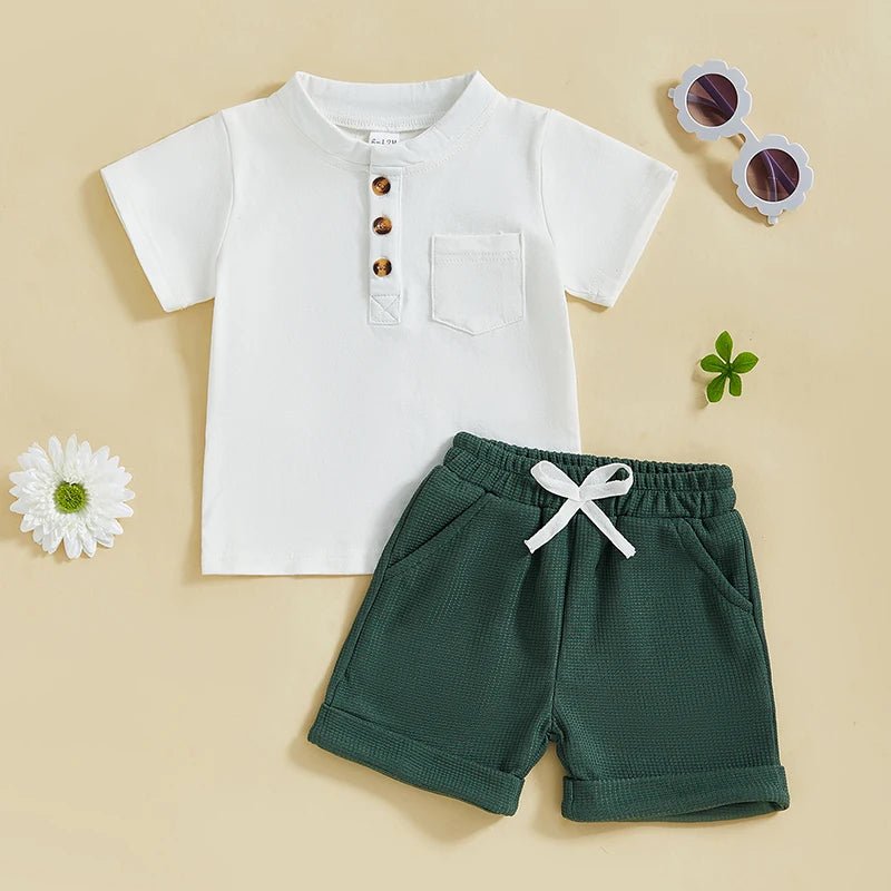 Mock Neck Henley Set - The Ollie Bee