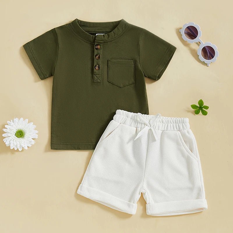 Mock Neck Henley Set - The Ollie Bee