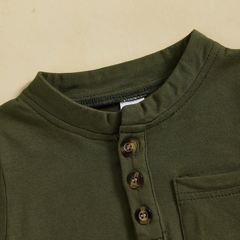 Mock Neck Henley Set - The Ollie Bee