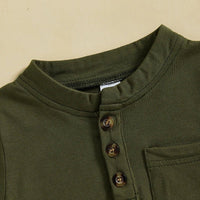 Mock Neck Henley Set - The Ollie Bee