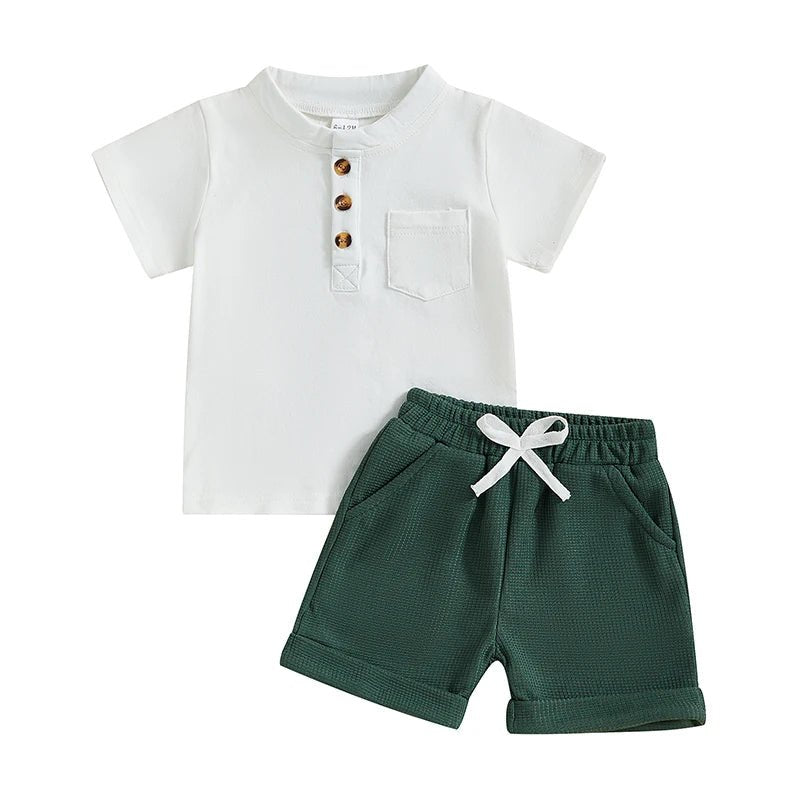 Mock Neck Henley Set - The Ollie Bee