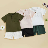 Mock Neck Henley Set - The Ollie Bee