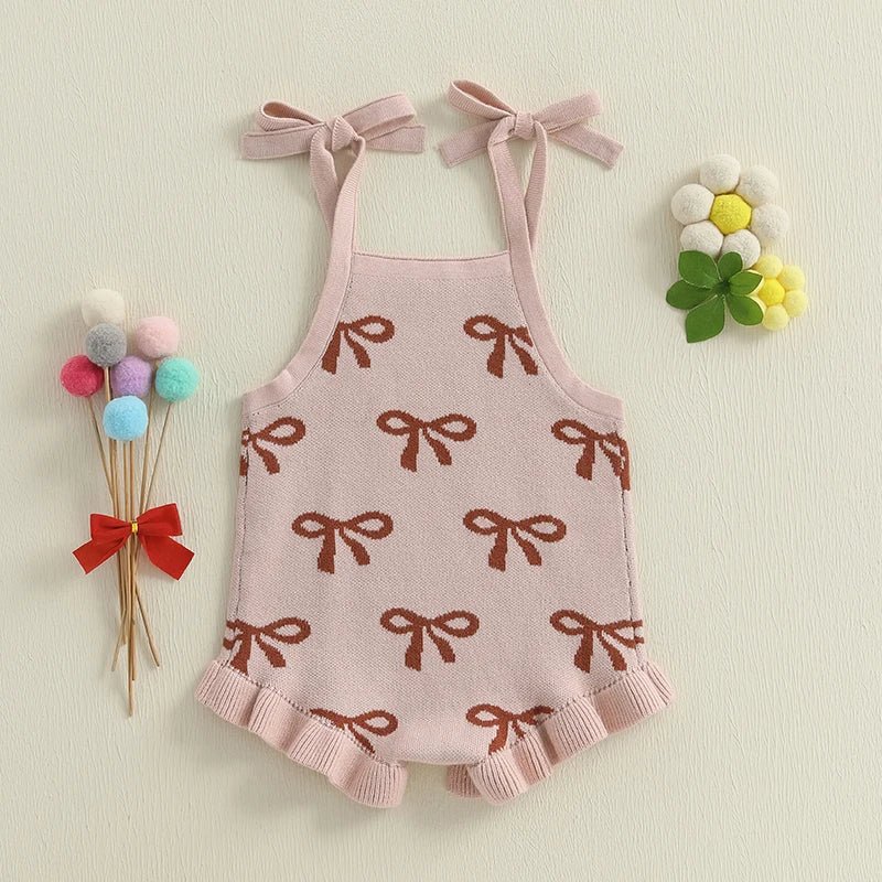 Neutral Bows Knit Romper - The Ollie Bee