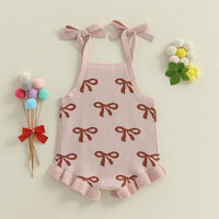 Neutral Bows Knit Romper - The Ollie Bee