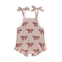 Neutral Bows Knit Romper - The Ollie Bee