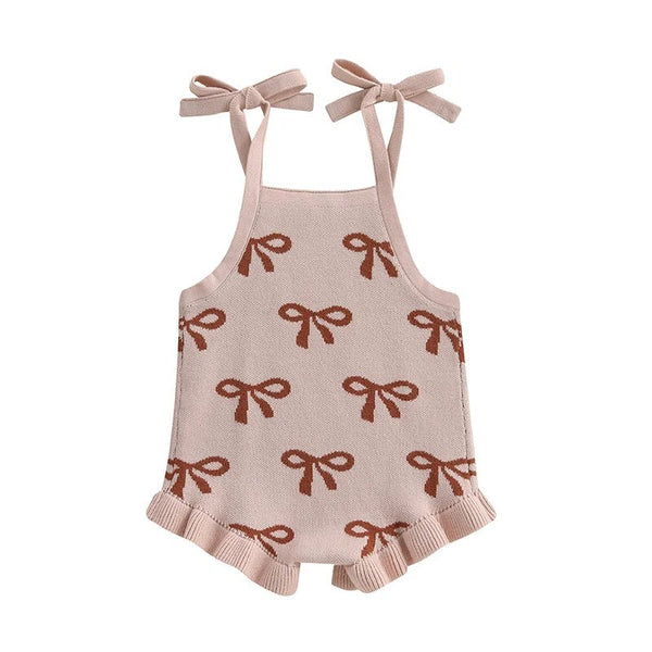 Neutral Bows Knit Romper - The Ollie Bee