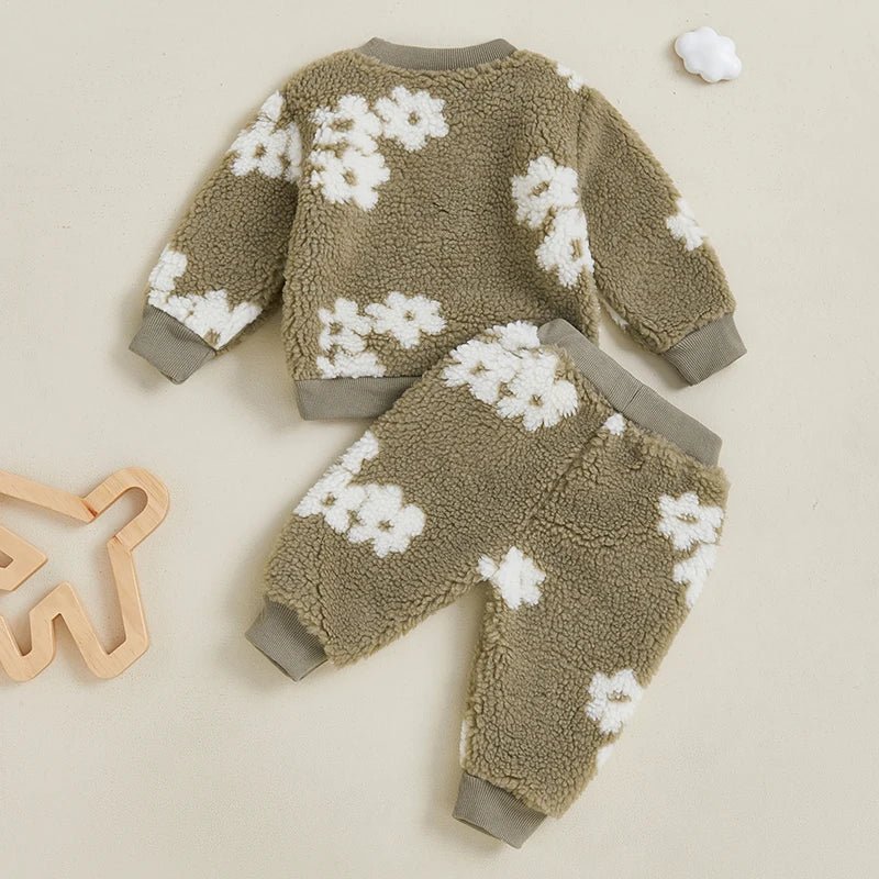 Neutral Florals Fleece Set - The Ollie Bee