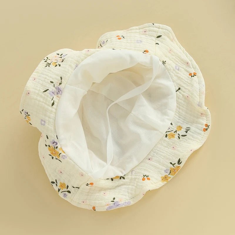 Neutral Florals Onesie Dress & Sunhat - The Ollie Bee