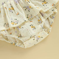 Neutral Florals Onesie Dress & Sunhat - The Ollie Bee