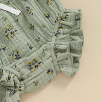 Olive Flower Peplum Set - The Ollie Bee