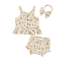 Olive Flower Peplum Set - The Ollie Bee