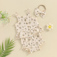 Olive Flower Peplum Set - The Ollie Bee