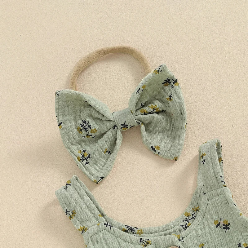 Olive Flower Peplum Set - The Ollie Bee