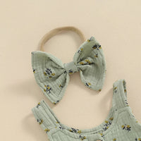 Olive Flower Peplum Set - The Ollie Bee