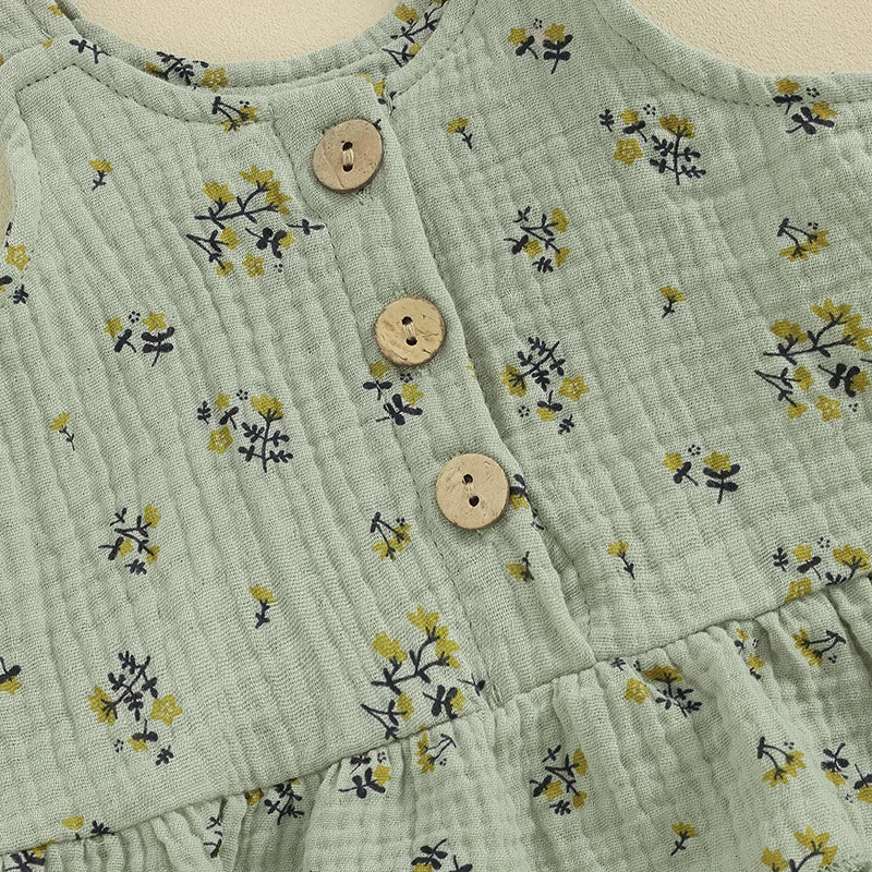 Olive Flower Peplum Set - The Ollie Bee