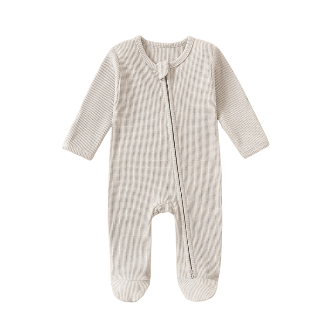 Organic Cotton Waffle Footie - The Ollie Bee
