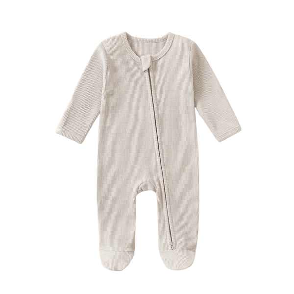 Organic Cotton Waffle Footie - The Ollie Bee