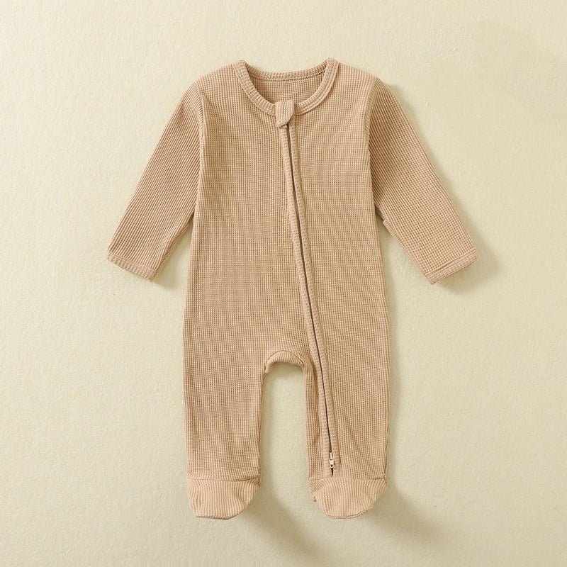 Organic Cotton Waffle Footie - The Ollie Bee