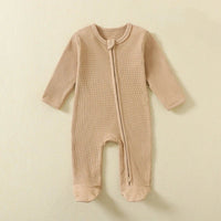 Organic Cotton Waffle Footie - The Ollie Bee