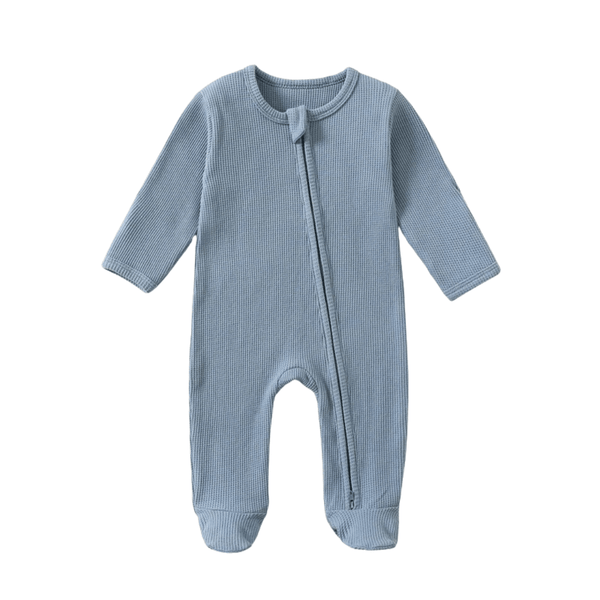 Organic Cotton Waffle Footie - The Ollie Bee