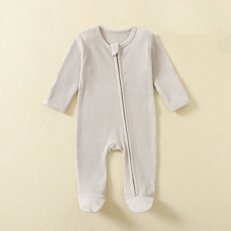 Organic Cotton Waffle Footie - The Ollie Bee