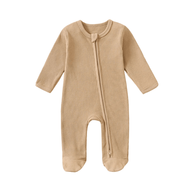 Organic Cotton Waffle Footie - The Ollie Bee