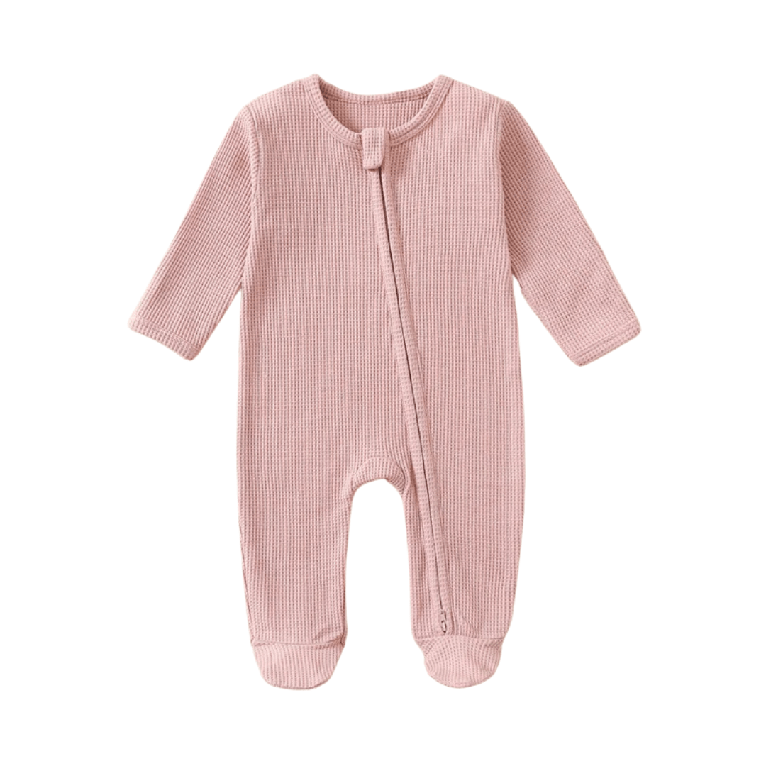 Organic Cotton Waffle Footie - The Ollie Bee