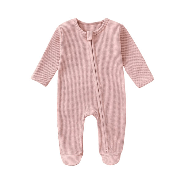 Organic Cotton Waffle Footie - The Ollie Bee