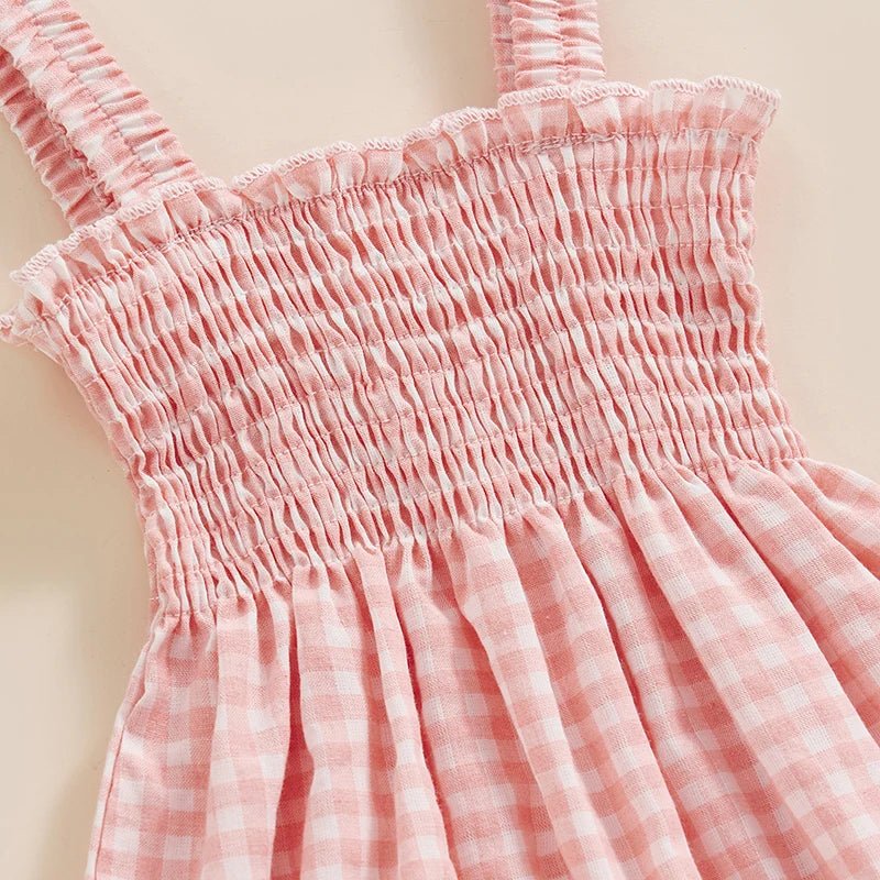 Pastel Gingham Onesie and Bow - The Ollie Bee