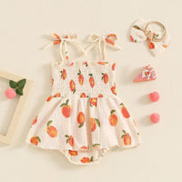 Peachy Keen Onesie Dress & Bow - The Ollie Bee